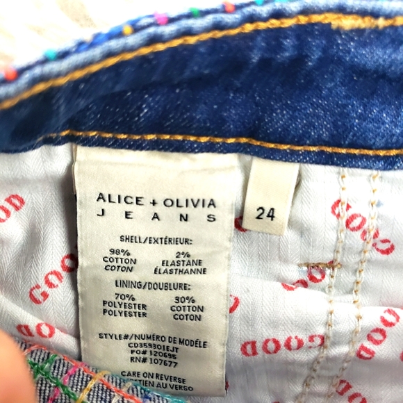 Alice+Olivia rainbow plaid embroidered short mini skirt sz 24/XXS - Picture 8 of 8